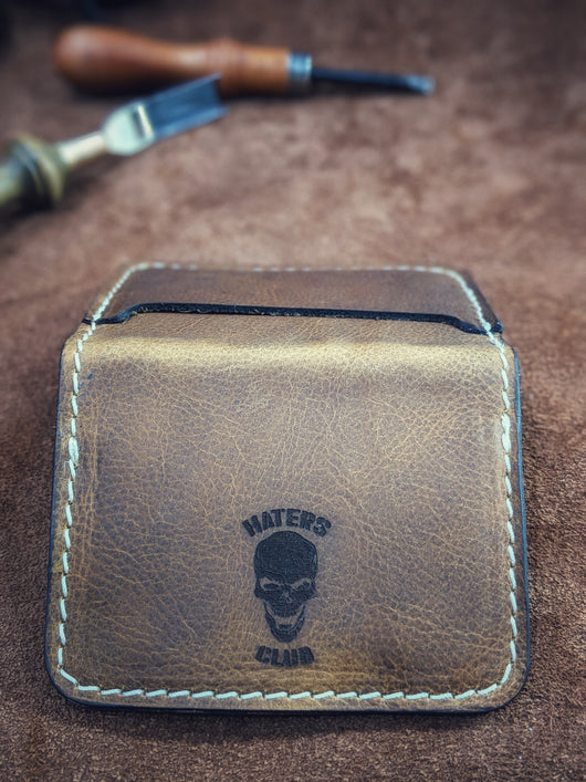 El Hefe Classic Skull Logo Haters Wallet - Brown Leather - Shirt Guys Bowfishing and Hunting T-Shirts