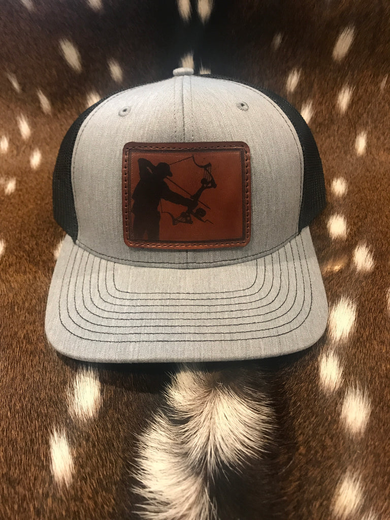 Colorado Bowfishing Leather Patch Hat - Shirt Guys Bowfishing and Hunting T-Shirts