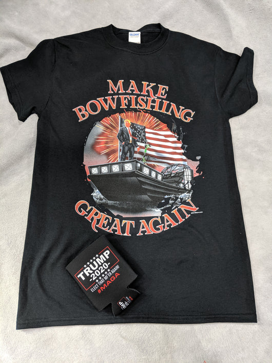 Make Bowfishing Great Again!!! design on black t-shirt - Shirt Guys Bowfishing and Hunting T-Shirts