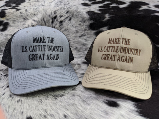 Make the U.S. Cattle Industry Great Again! Snap Back Hat - Shirt Guys Bowfishing and Hunting T-Shirts