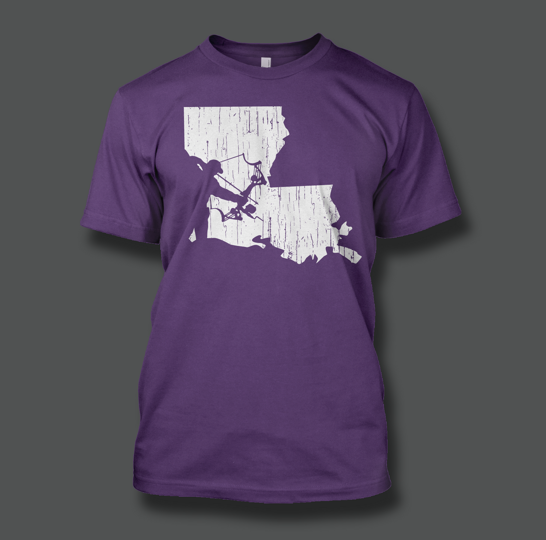 State of Louisiana Bowfisherman - Shirt Guys Bowfishing and Hunting T-Shirts