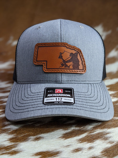 Sate of Nebraska Bowfisherman PATCH Hat - Shirt Guys Bowfishing and Hunting T-Shirts