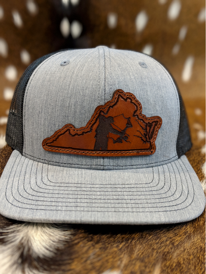 State of Virginia Bowfisherman PATCH Hat - Shirt Guys Bowfishing and Hunting T-Shirts